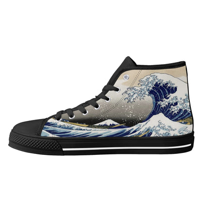 Great Wave - Women's High Top Canvas Shoes