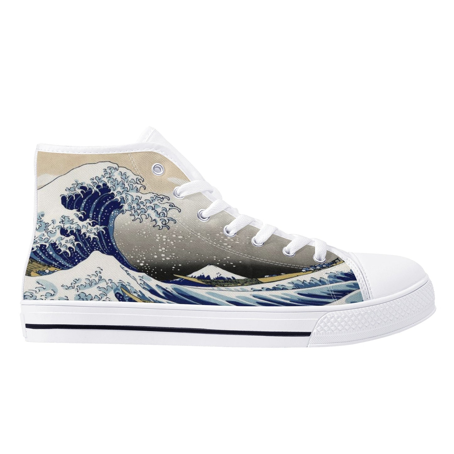 Great Wave - Women's High Top Canvas Shoes