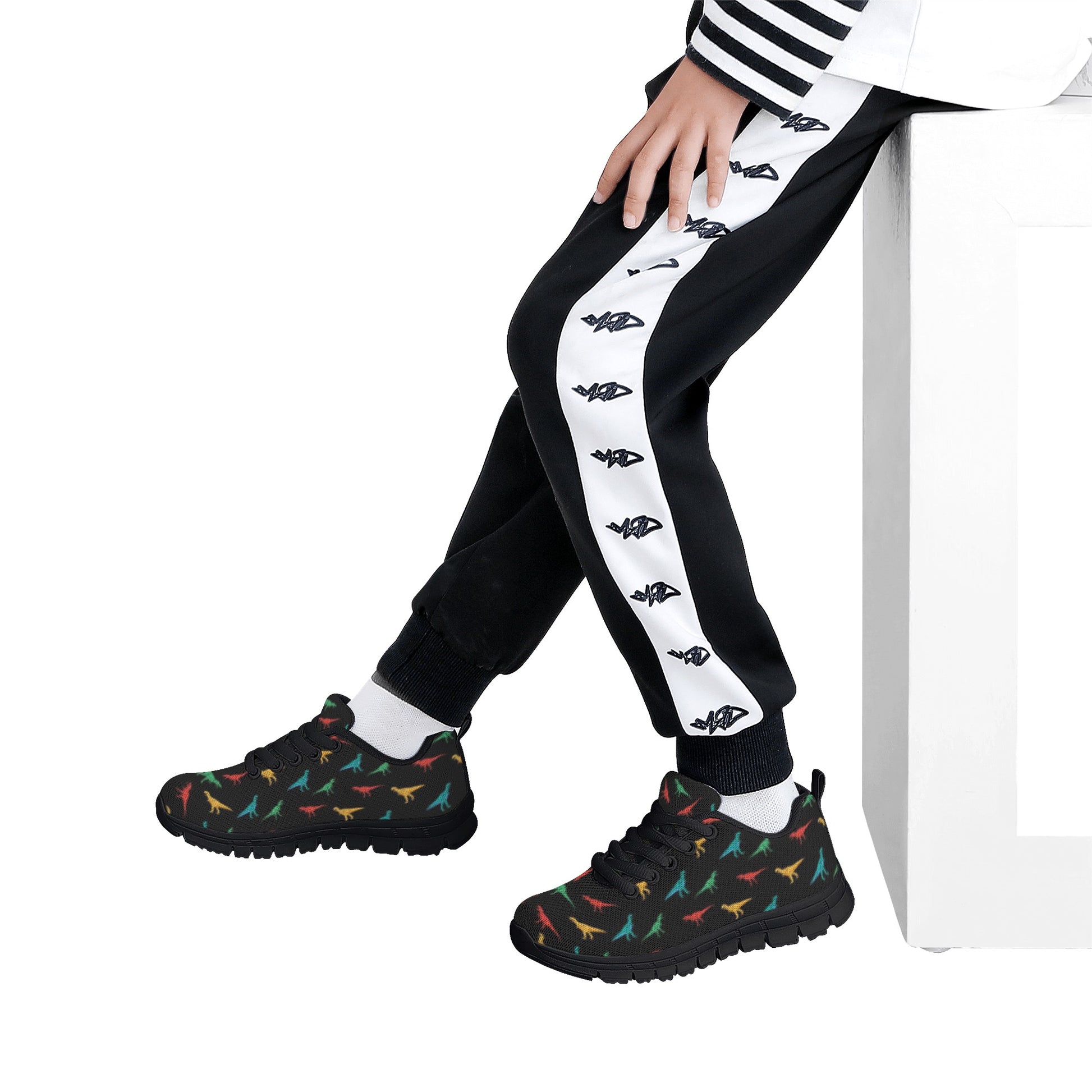 Black Dinosaur Kid's Running Shoes