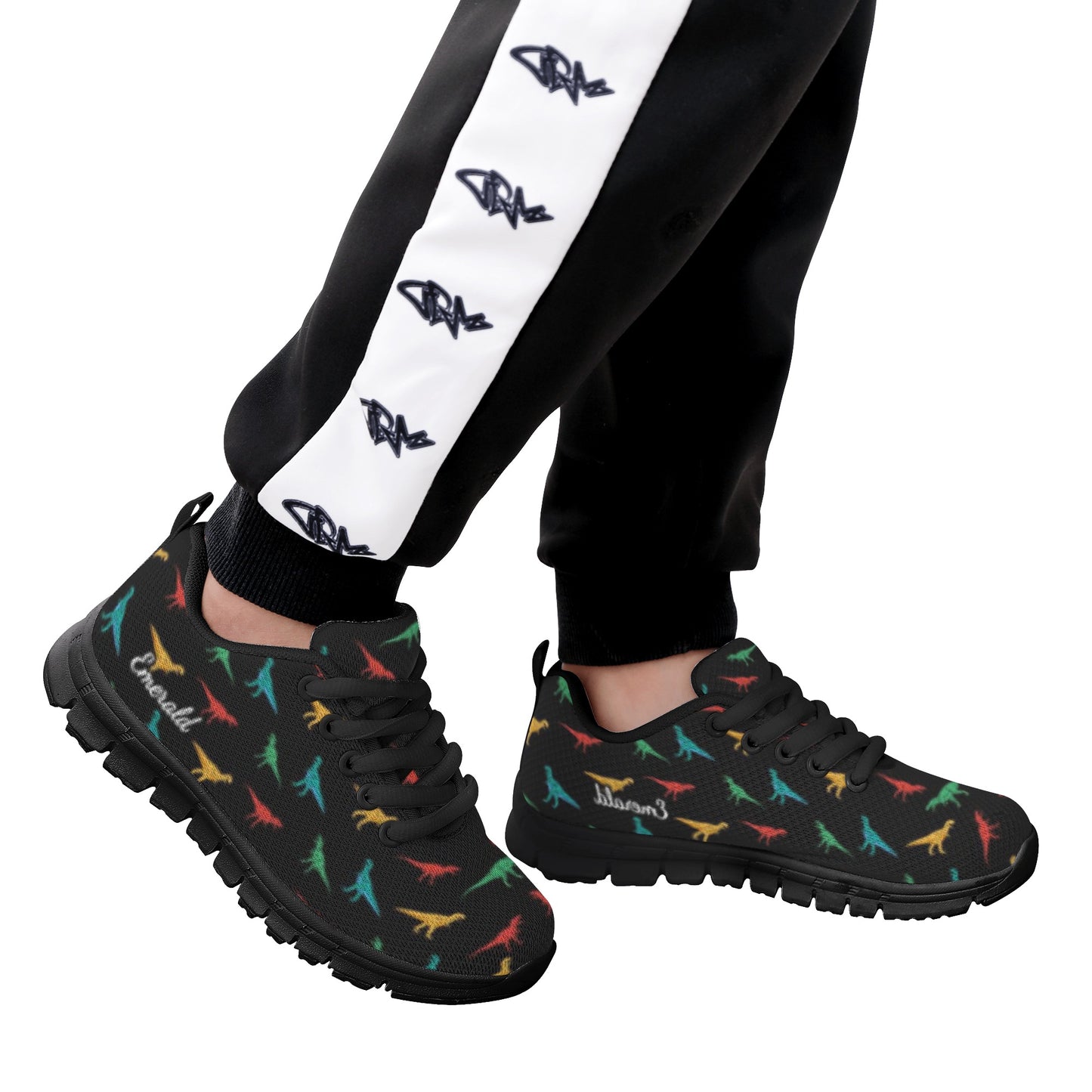 Black Dinosaur Kid's Running Shoes