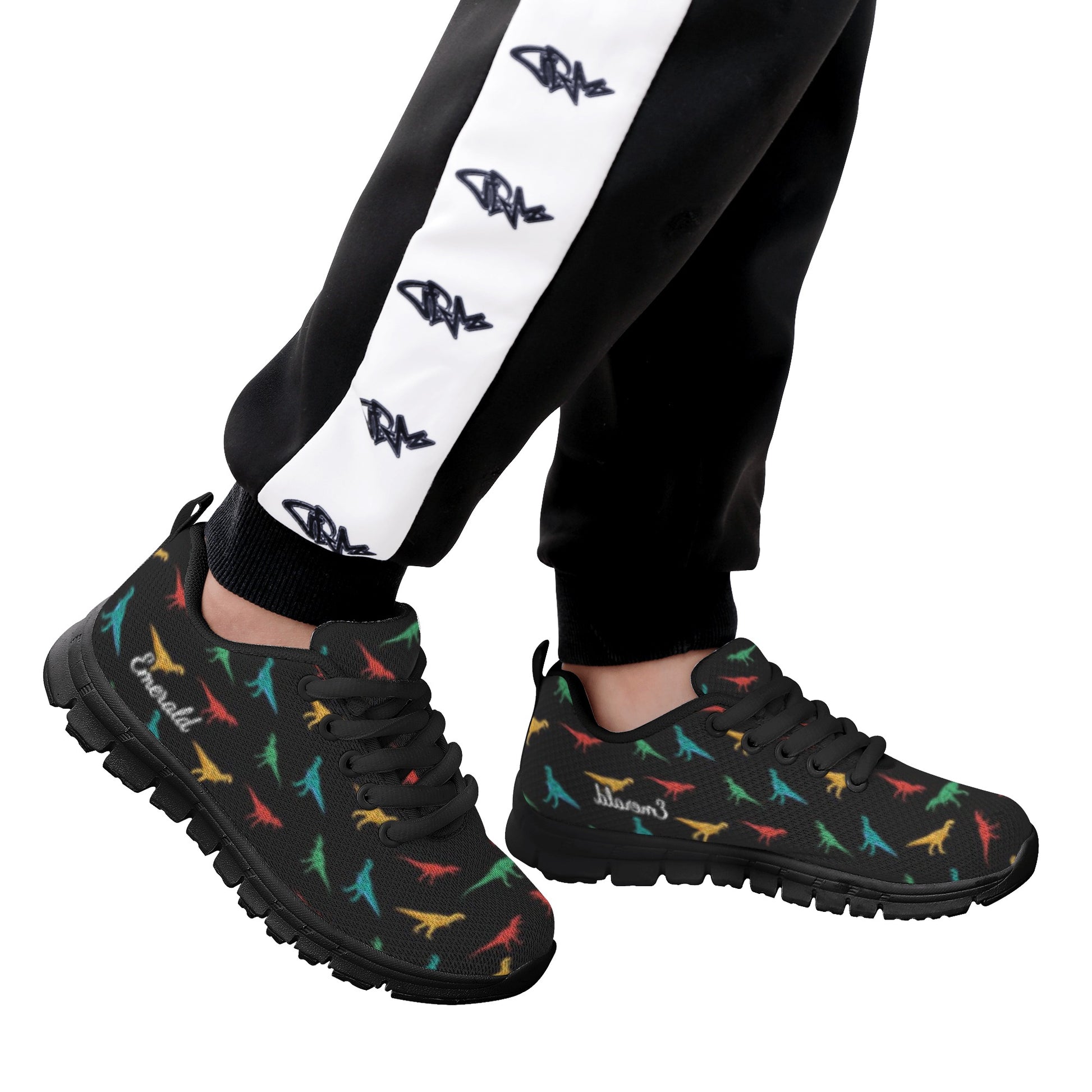 Black Dinosaur Kid's Running Shoes