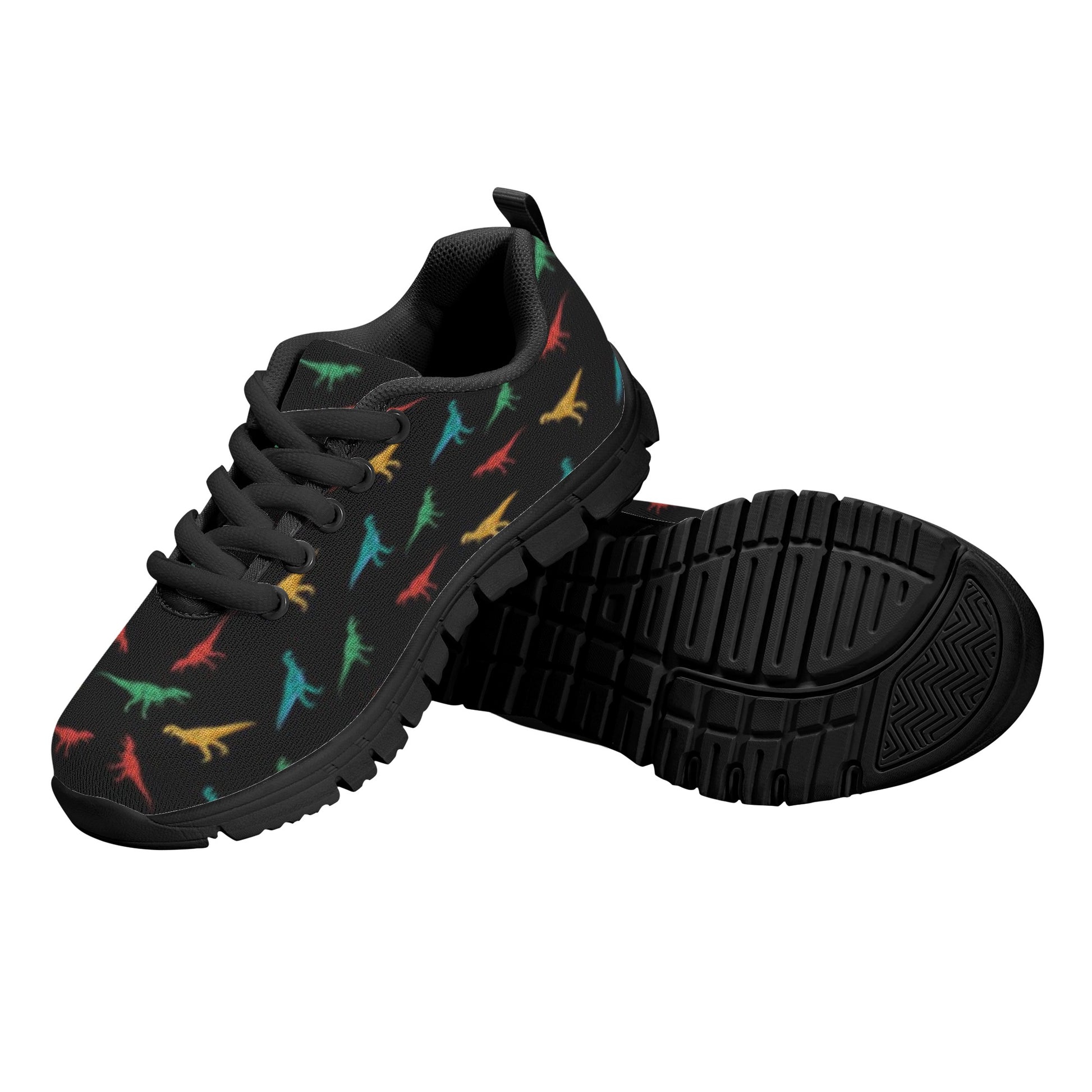 Black Dinosaur Kid's Running Shoes