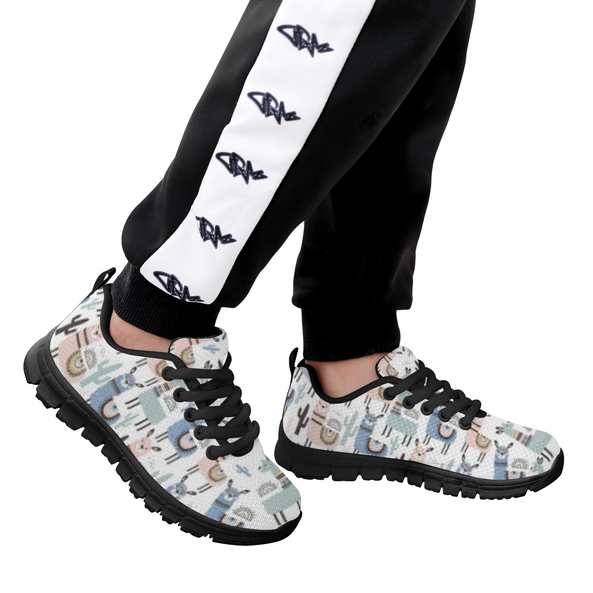 Llama Pattern Kid's Running Shoes