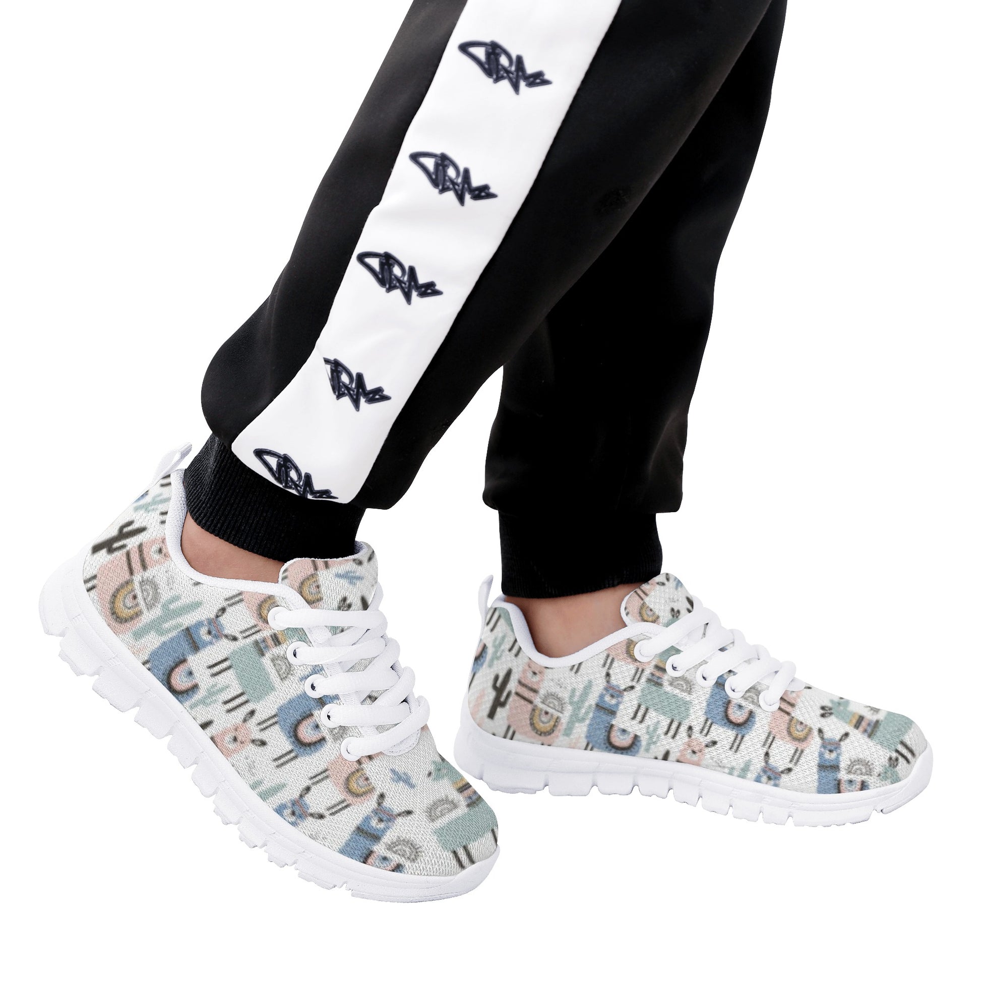Llama Pattern Kid's Running Shoes