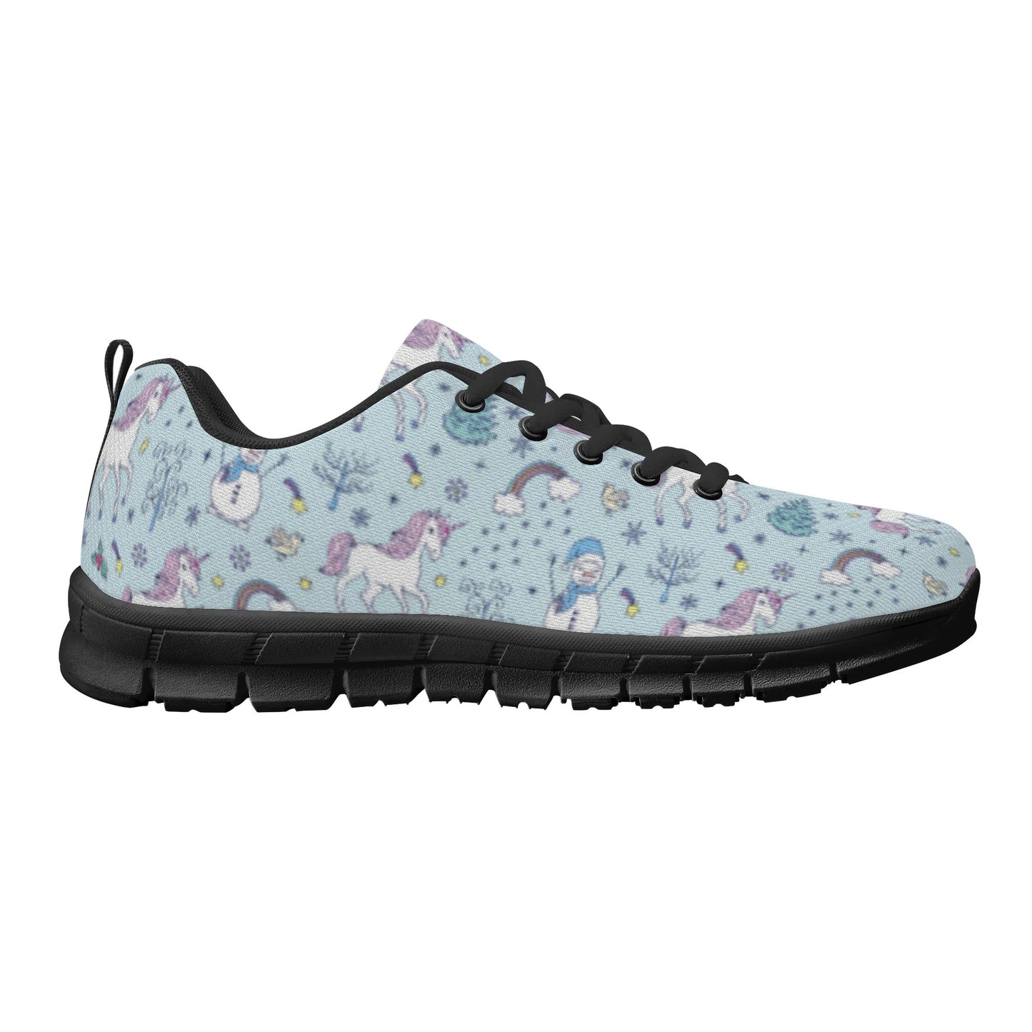 Blue Unicorn Print Women's Running Shoes