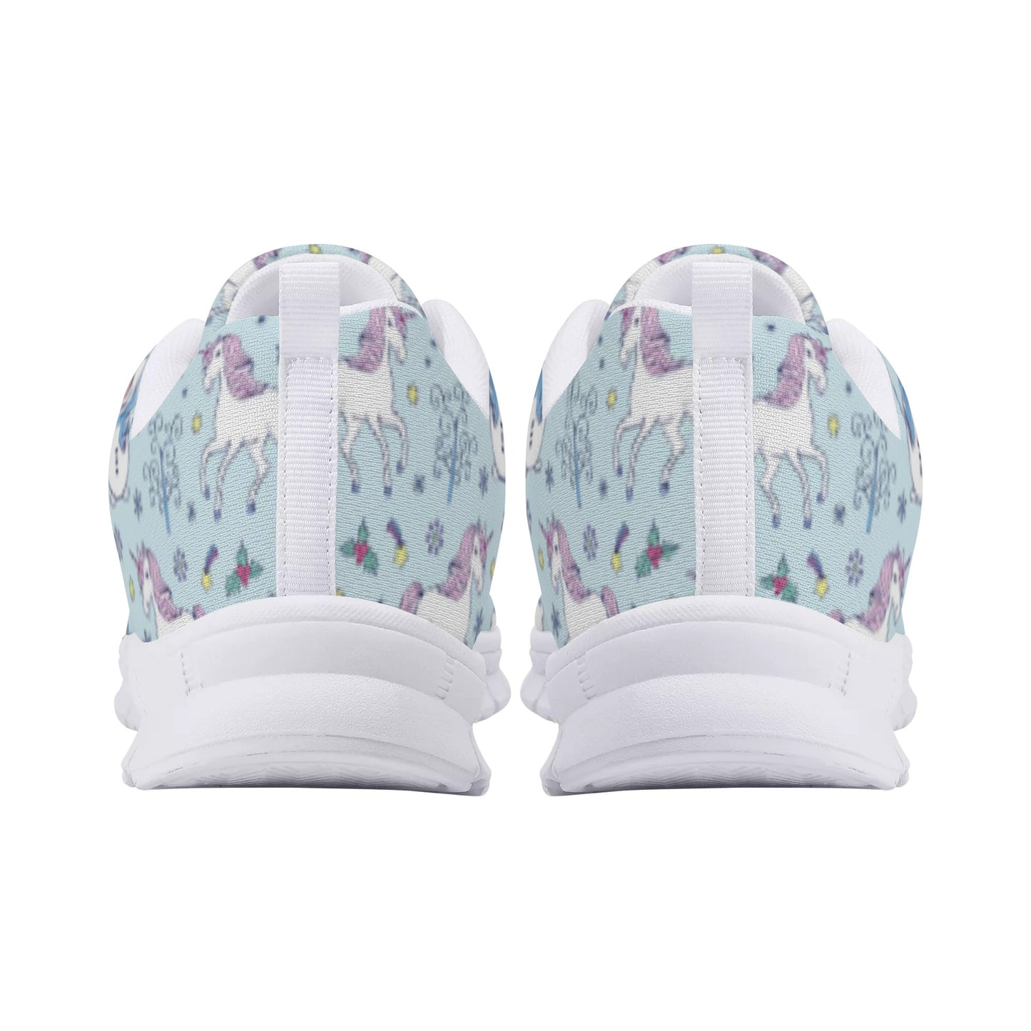 Blue Unicorn Print Women's Running Shoes