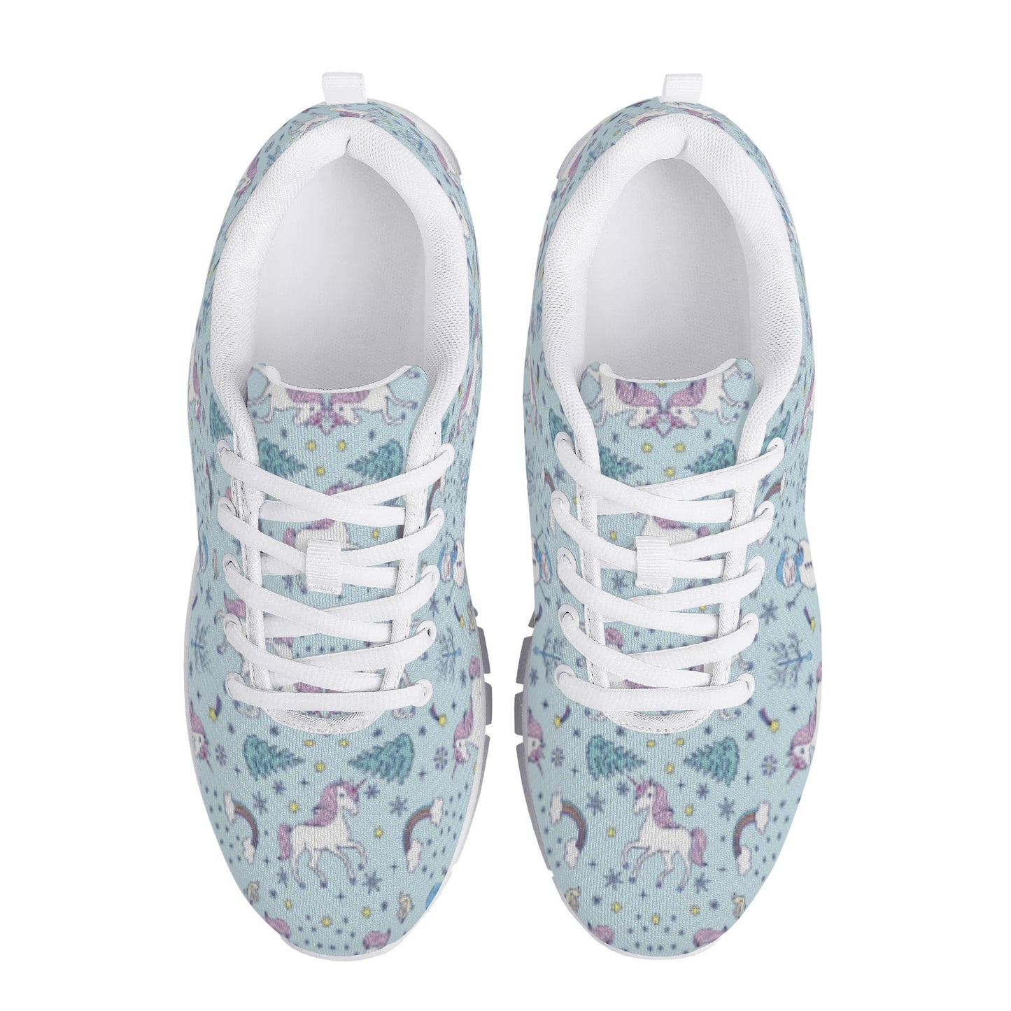 Blue Unicorn Print Women's Running Shoes