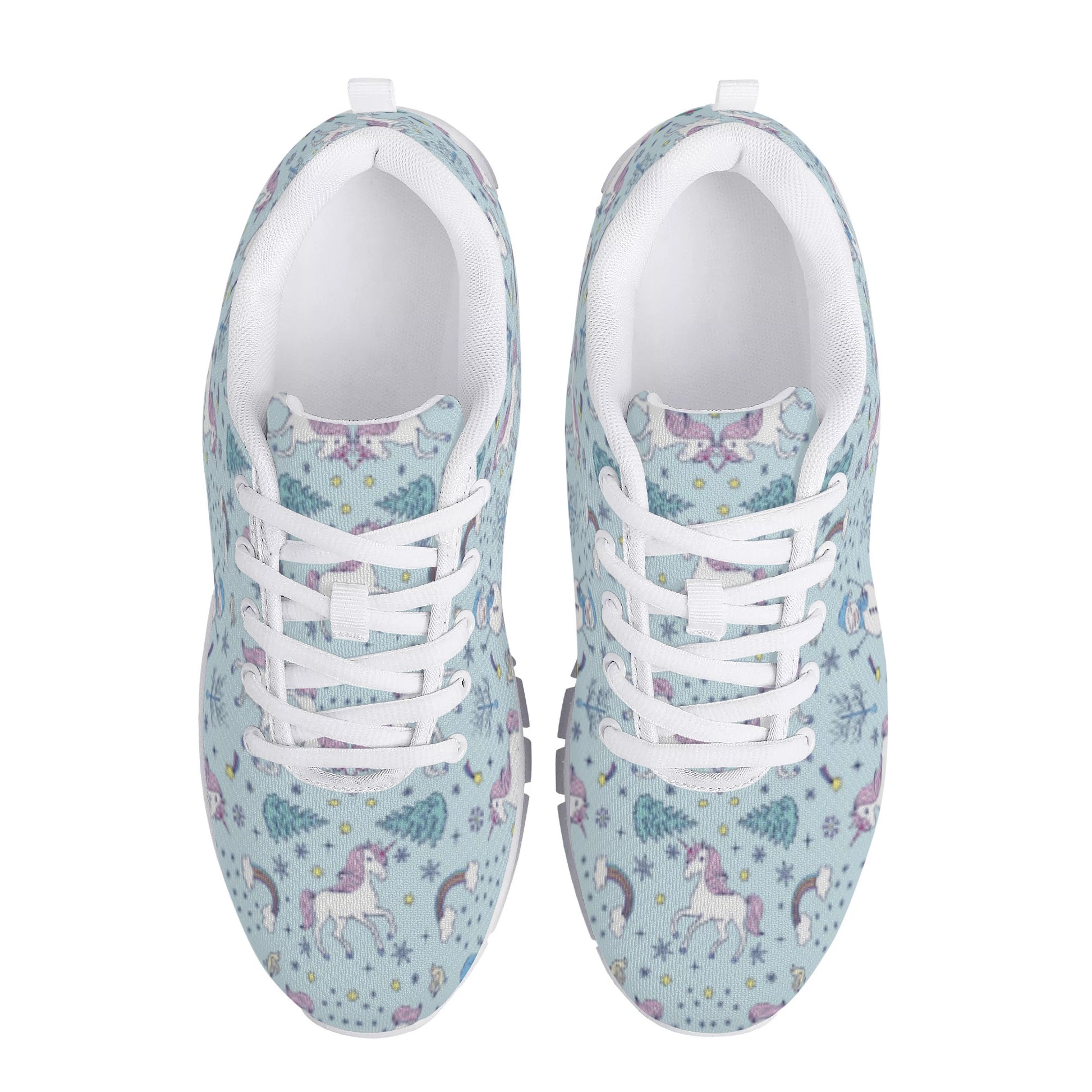 Blue Unicorn Print Women's Running Shoes