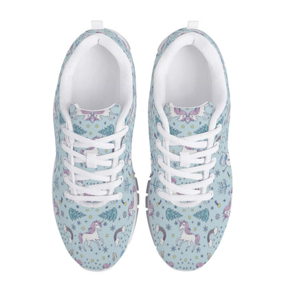Blue Unicorn Print Women's Running Shoes