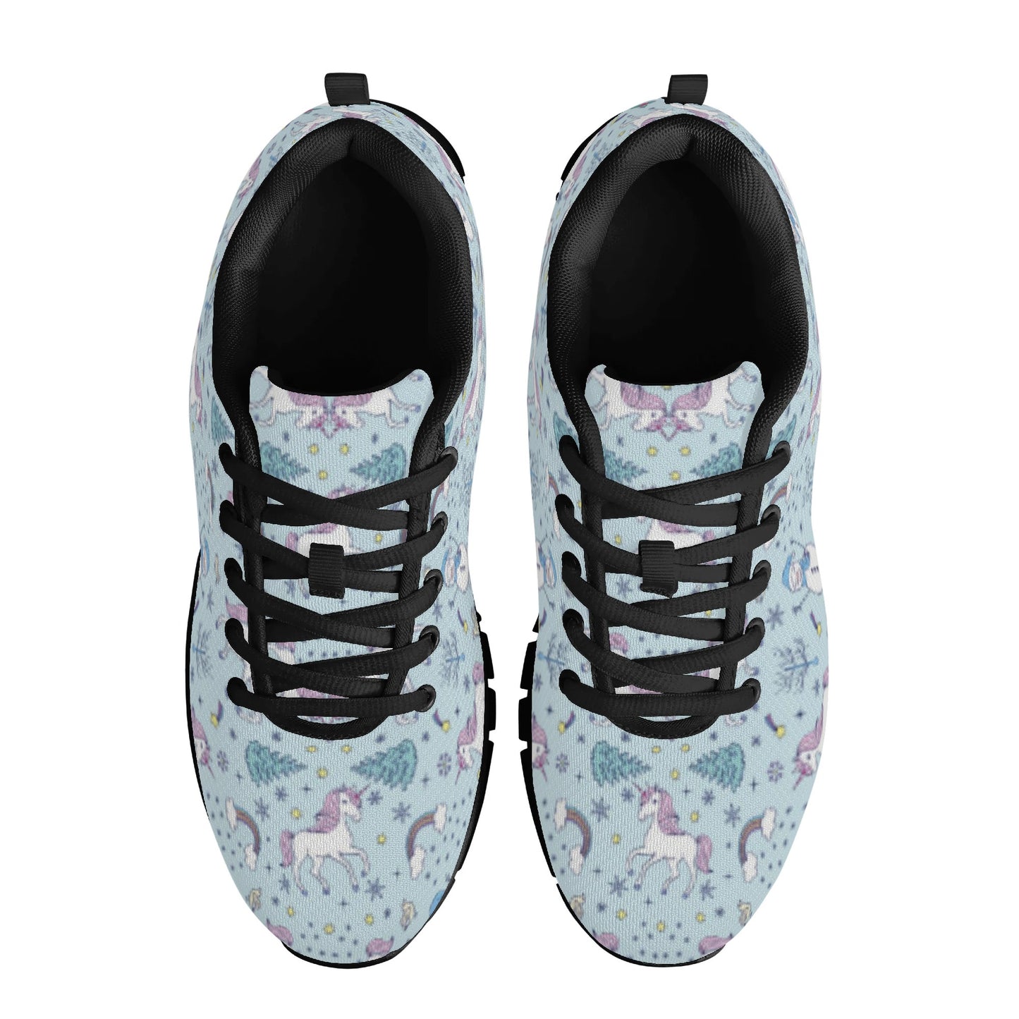 Blue Unicorn Print Women's Running Shoes