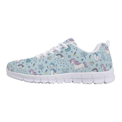Blue Unicorn Print Women's Running Shoes