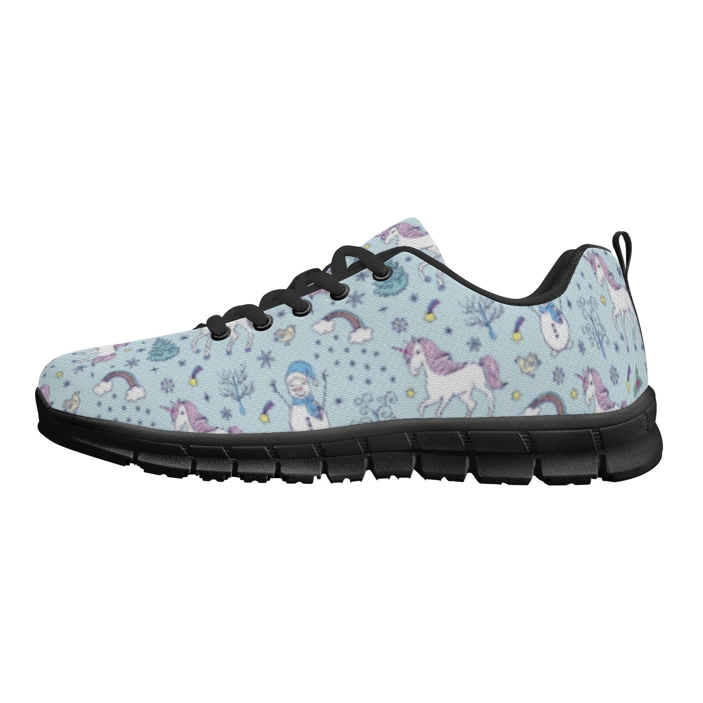 Blue Unicorn Print Women's Running Shoes