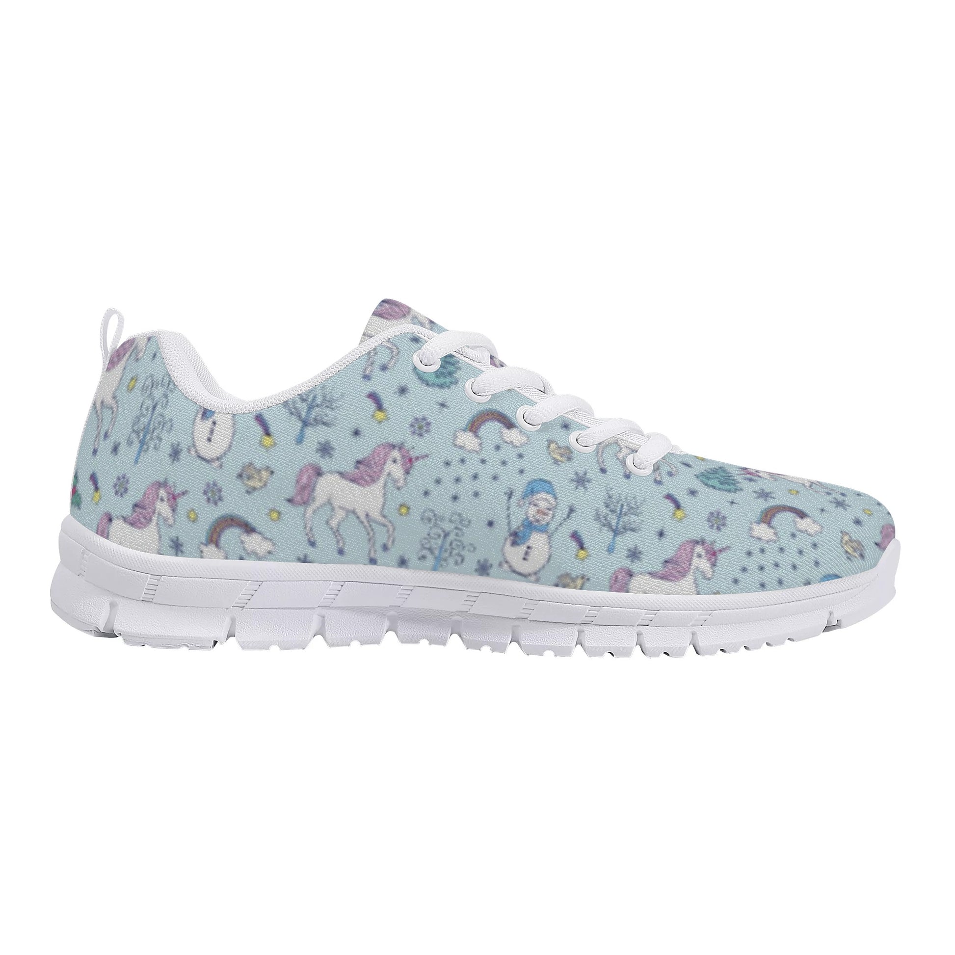 Blue Unicorn Print Women's Running Shoes