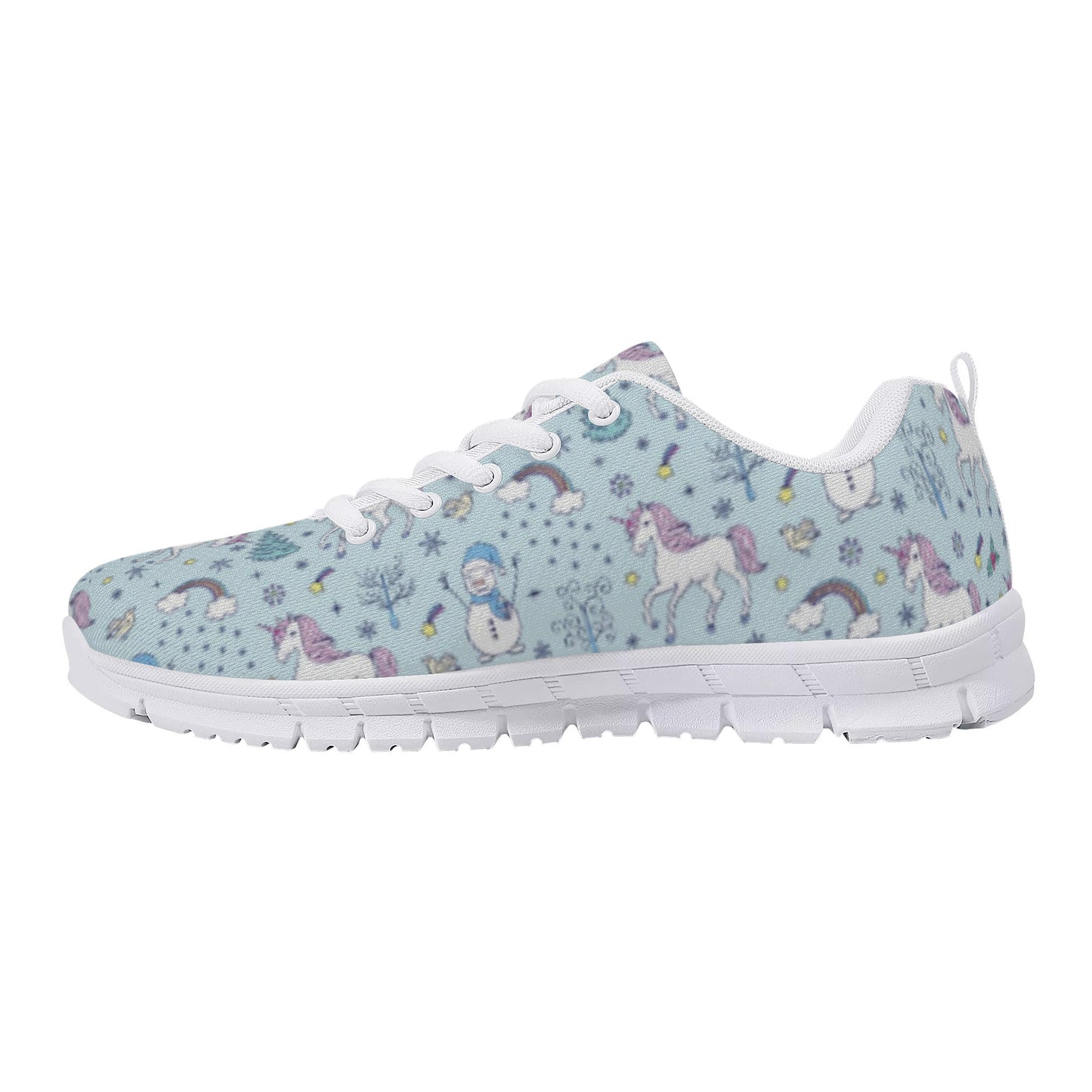 Blue Unicorn Print Women's Running Shoes