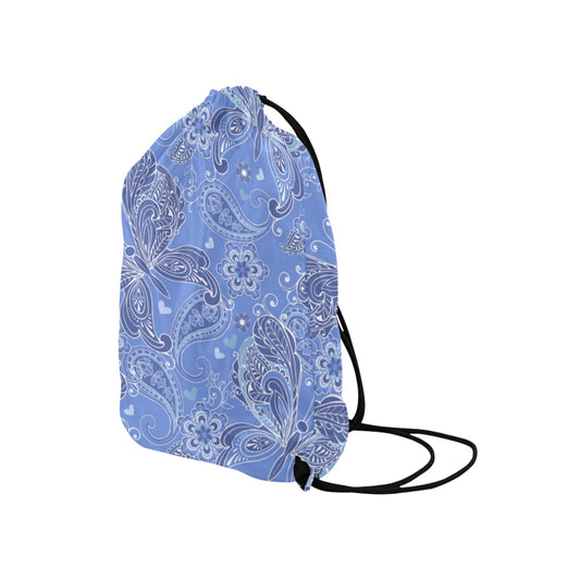 Purple Butterflies Decor Drawstring Bag