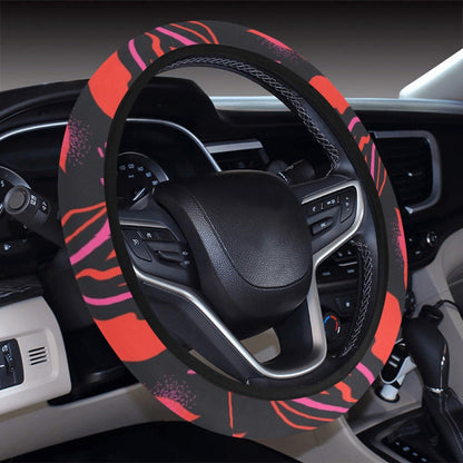Red Floral Lips Steering Wheel Cover