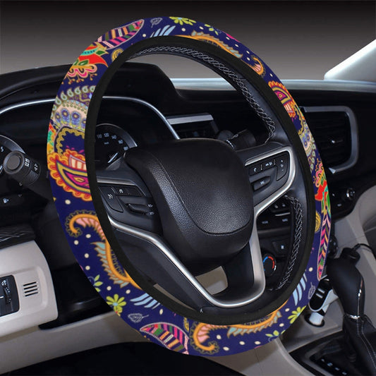 Colorful Floral Decor Steering Wheel Cover