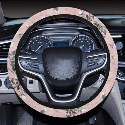 Pink Floral Steering Wheel Cover