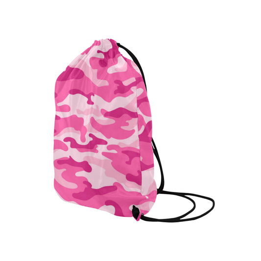 Pink Camouflage Drawstring Bag