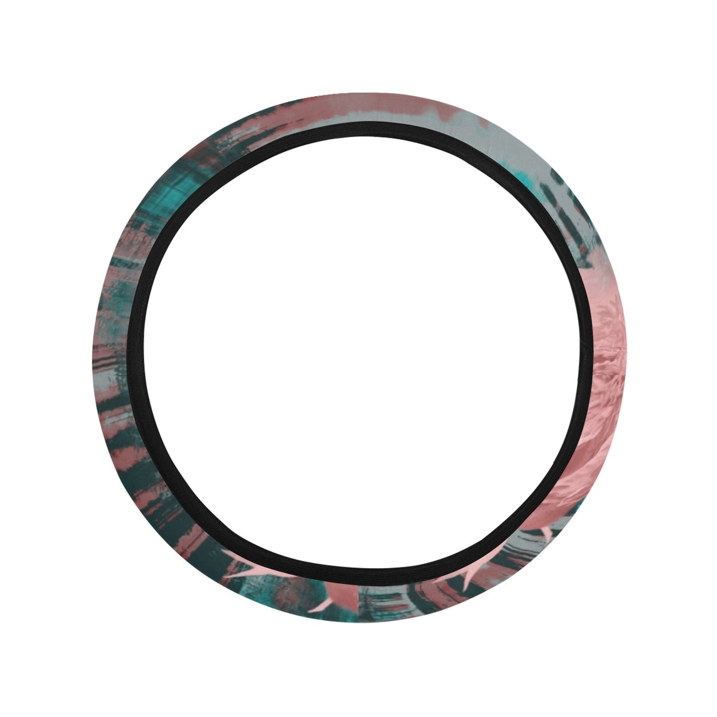 Pink Abstract Floral Steering Wheel Cover