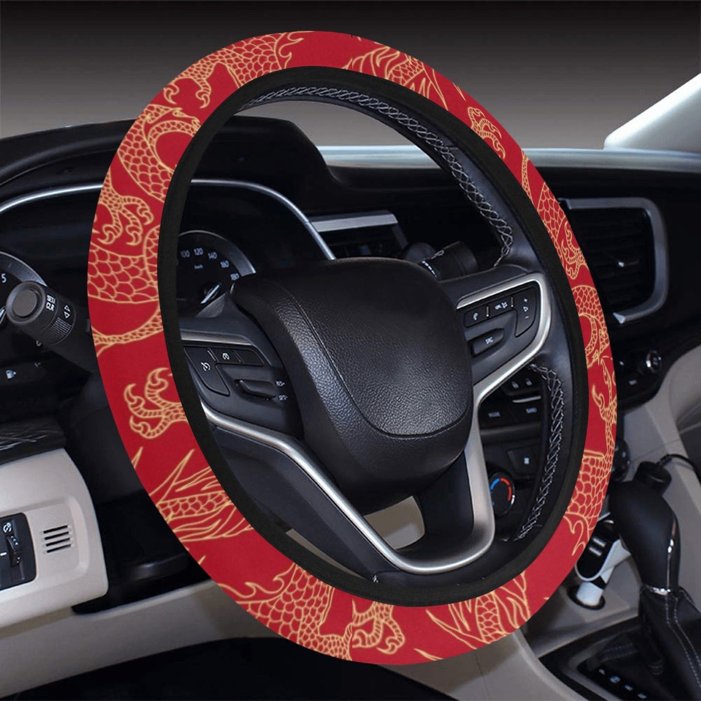 Red Dragon Steering Wheel Cover