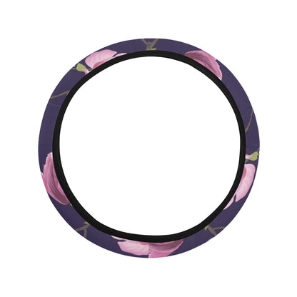 Purple Pink Flowers Steering Wheel Cover