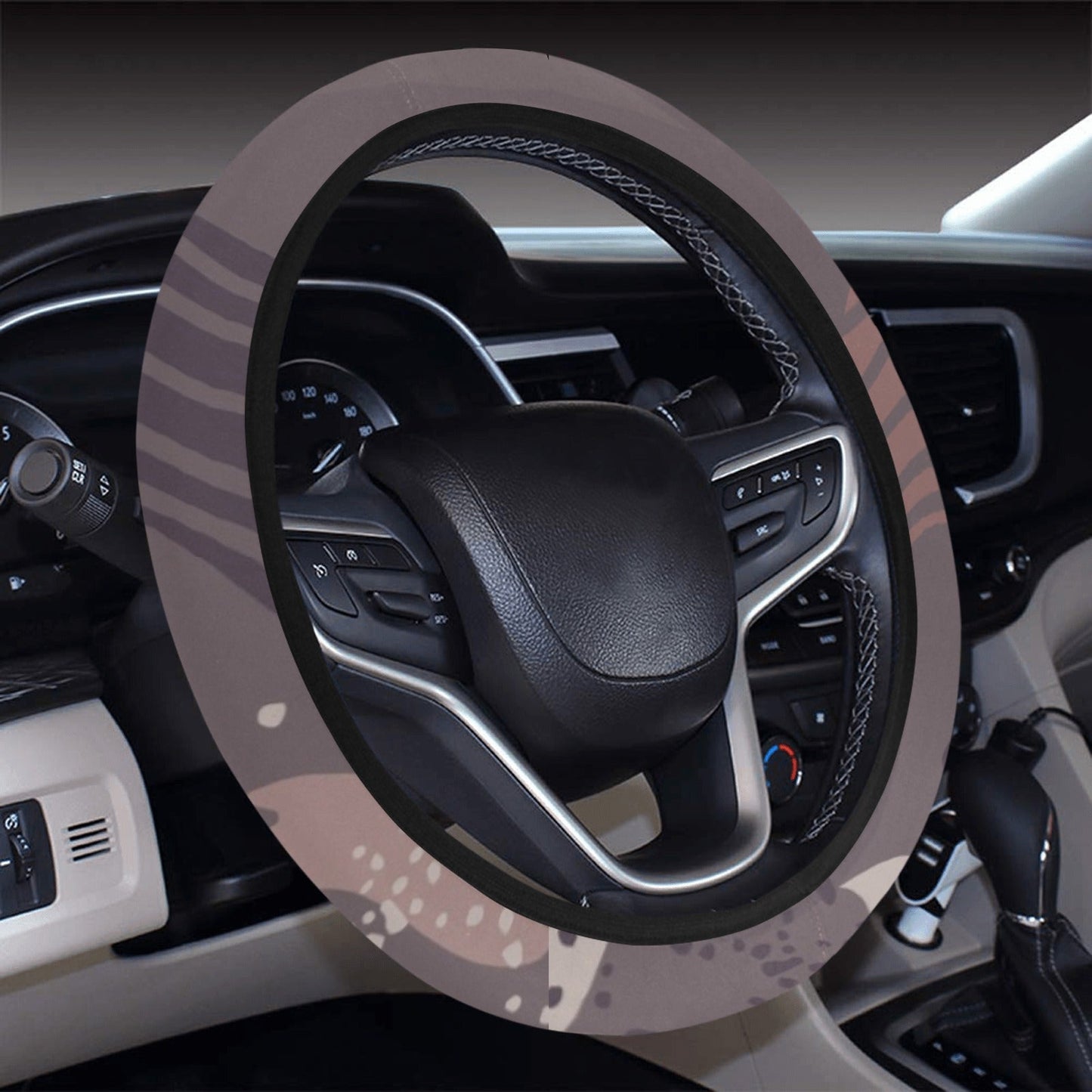Abstract Floral Steering Wheel Cover