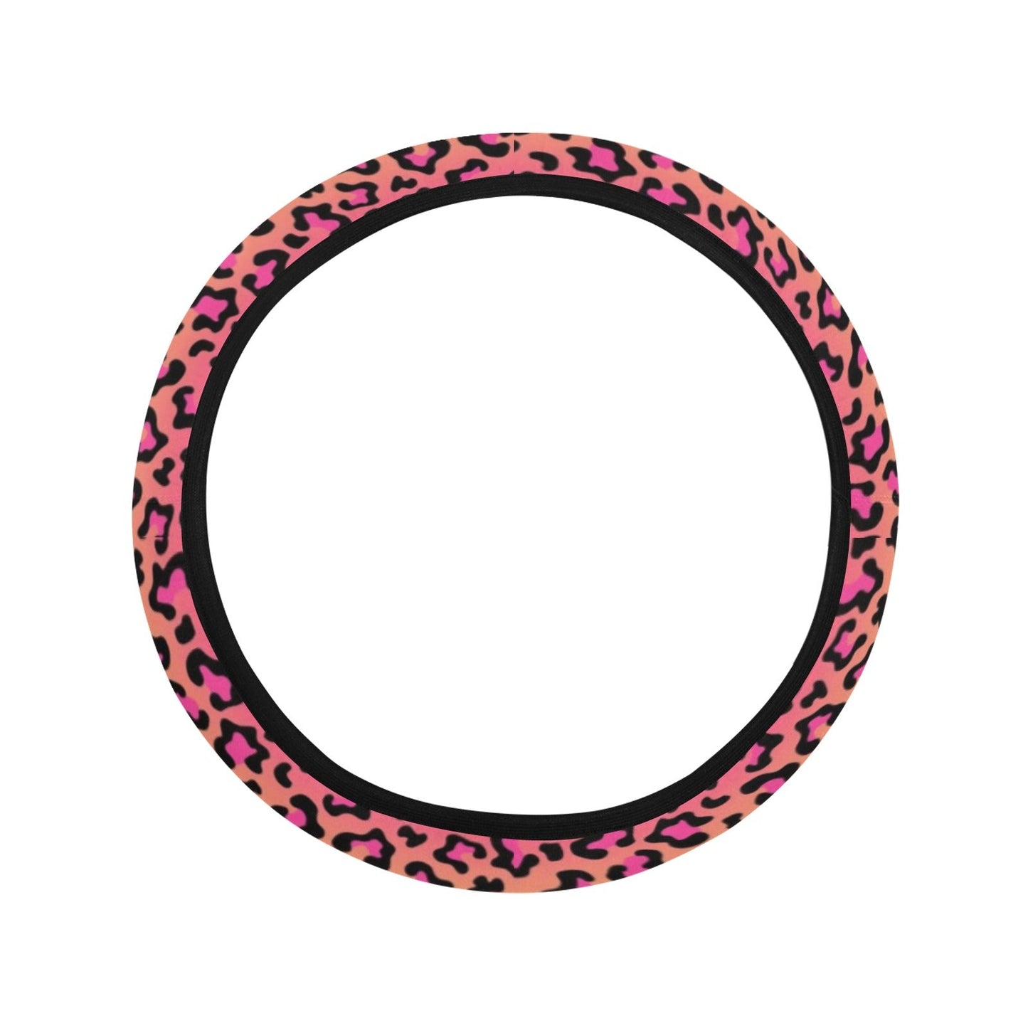 Colorful Leopard-Print Stripes Steering Wheel Cover