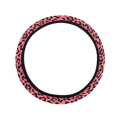 Colorful Leopard-Print Stripes Steering Wheel Cover