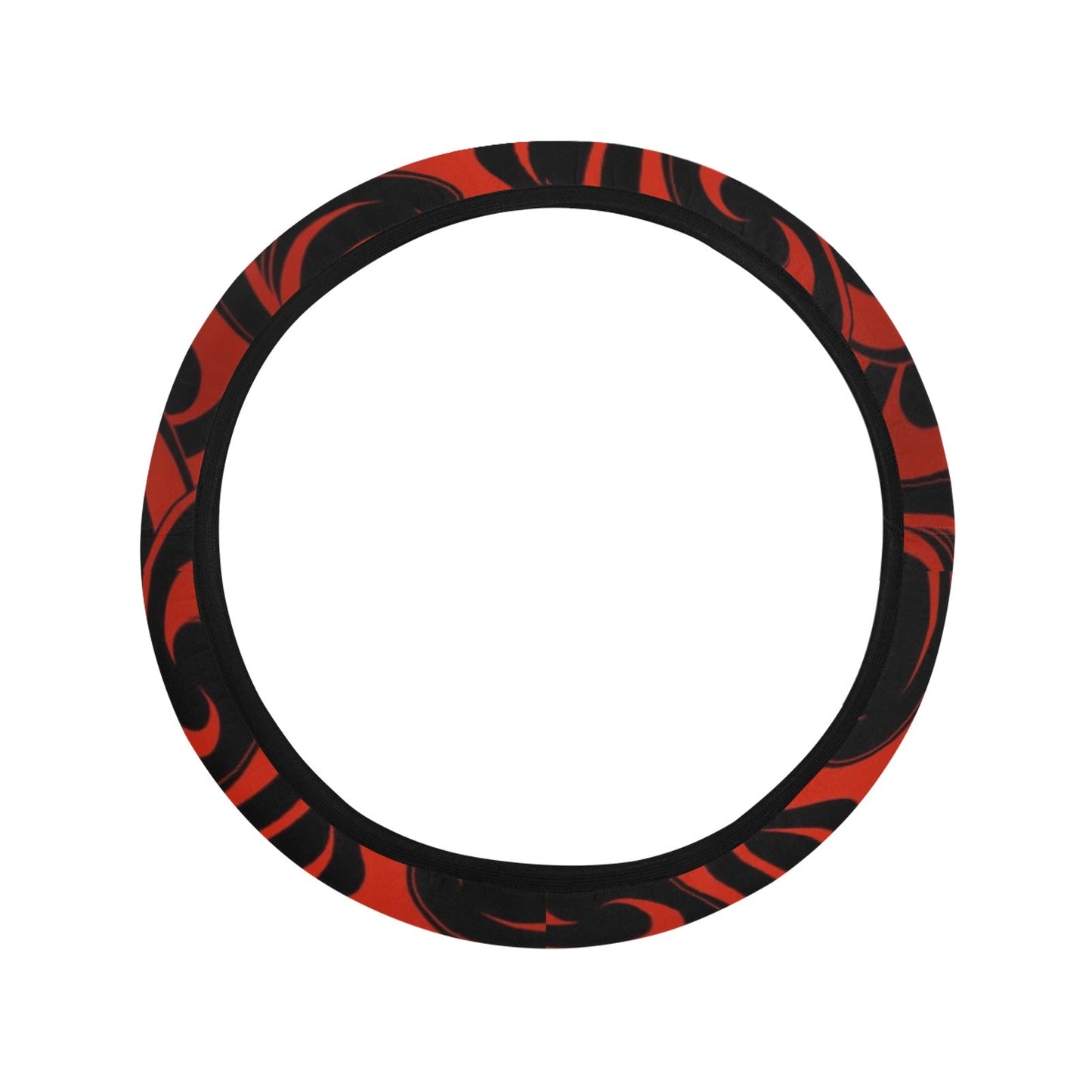 Red Tribal Swirls Steering Wheel Cover