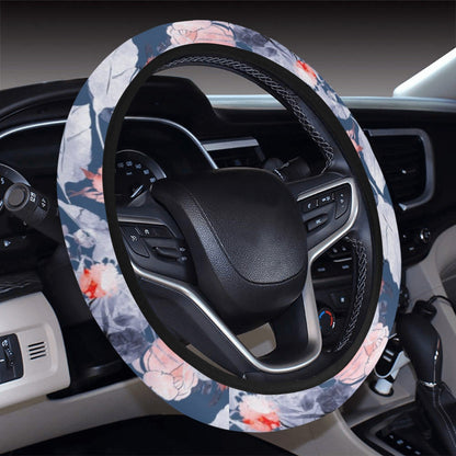 Blue Floral (3) Steering Wheel Cover