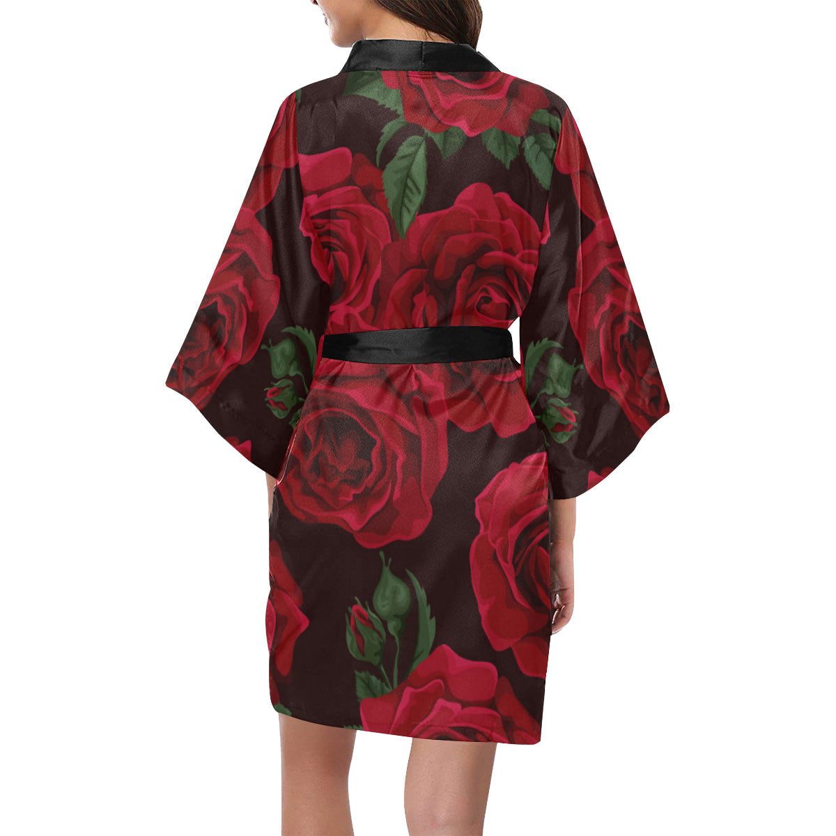 Red Roses Kimono Robe