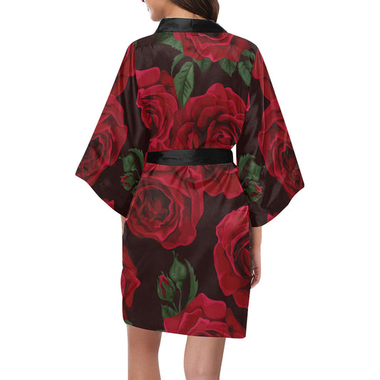 Red Roses Kimono Robe