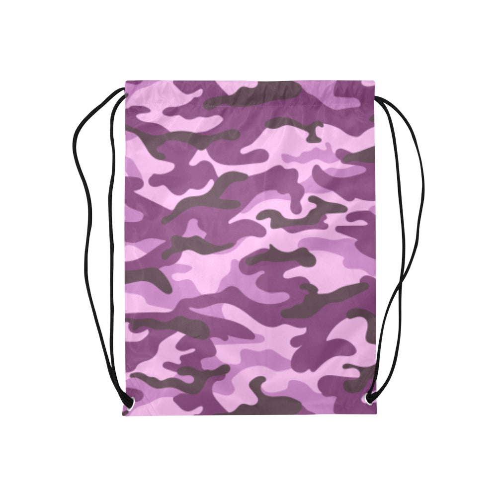 Purple Camouflage Drawstring Bag