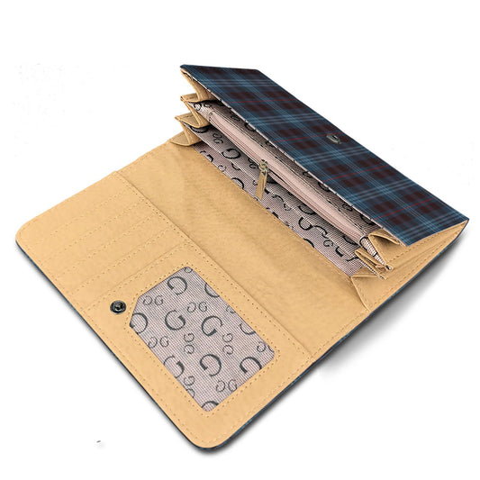 Blue Plaid Womens Wallet