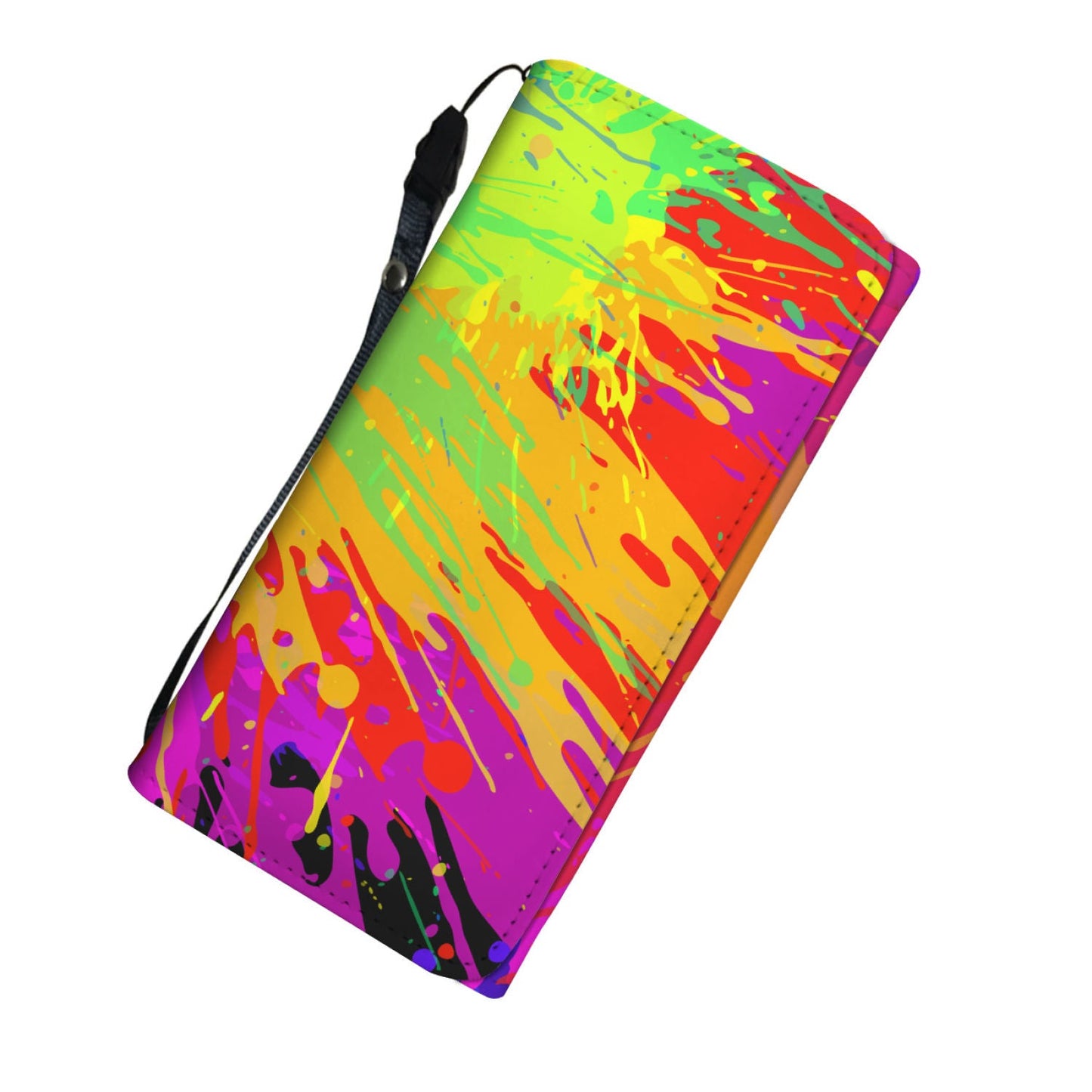 Colorful Paint Splatter Abstract Art Womens Wallet