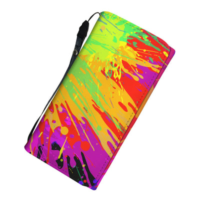 Colorful Paint Splatter Abstract Art Womens Wallet