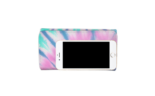 Pink & Blue Tie Dye Womens Wallet