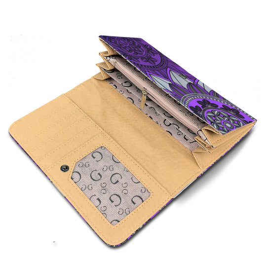 Purple Floral Mandalas Womens Wallet