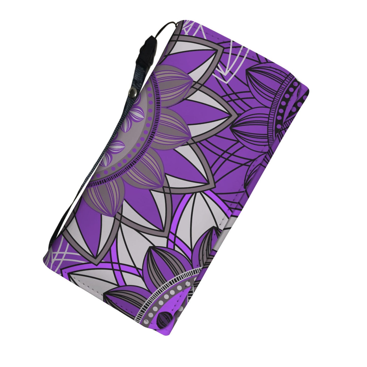 Purple Floral Mandalas Womens Wallet