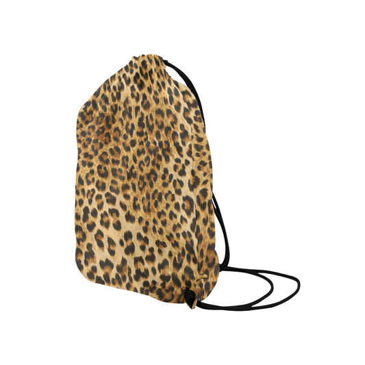 Leopard Print Drawstring Bag