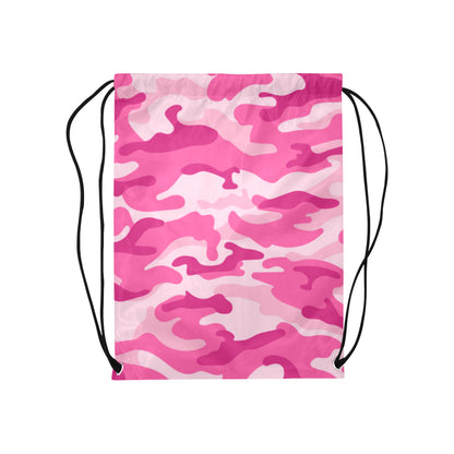 Pink Camouflage Drawstring Bag