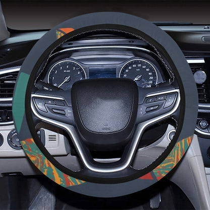Orange Abstract Pattern Steering Wheel Cover