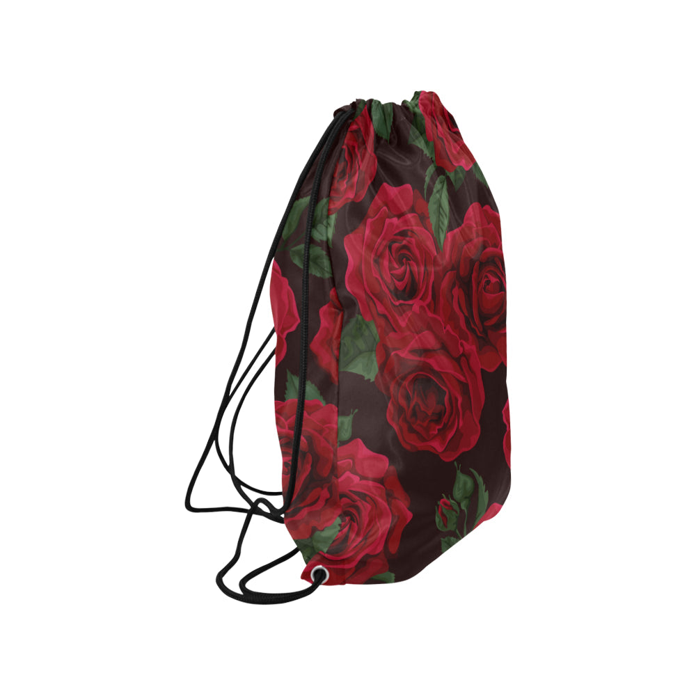 Red Roses Drawstring Bag