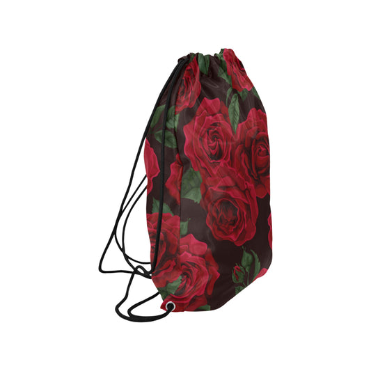 Red Roses Drawstring Bag