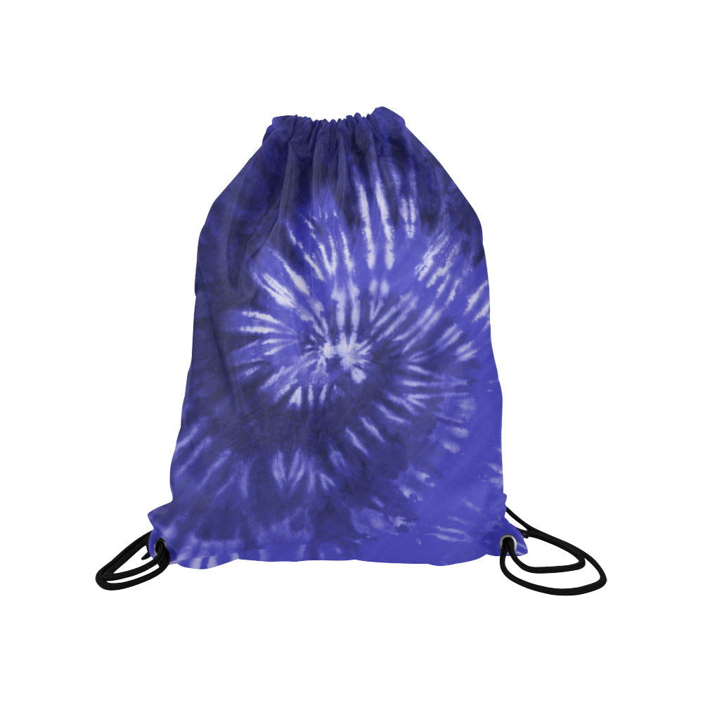 Royal Blue Tie Dye Drawstring Bag