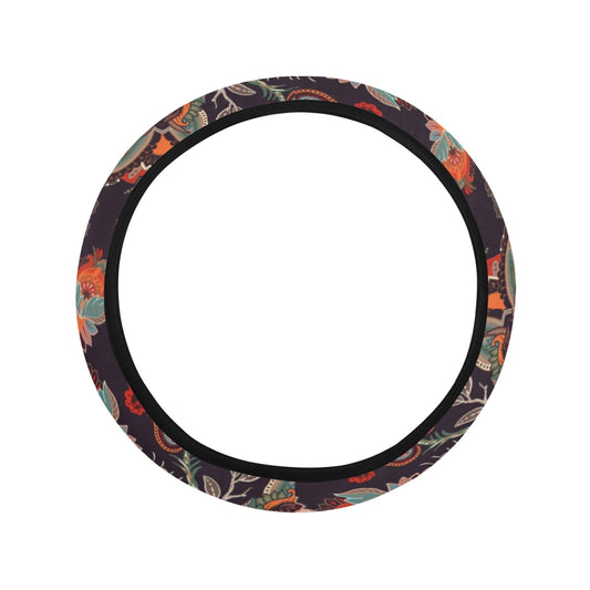 Colorful Floral Decor Steering Wheel Cover