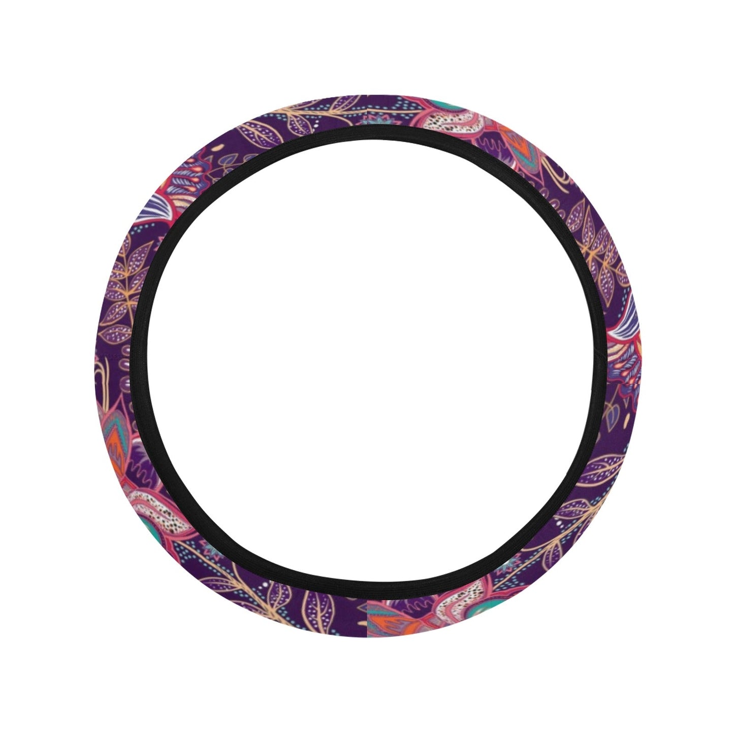 Red Persian Print Steering Wheel Cover