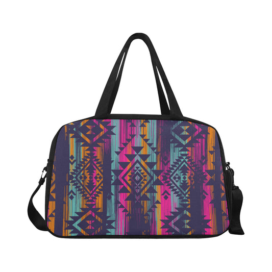 Colorful Boho Chic Bohemian Aztec Streaks Fitness Bag