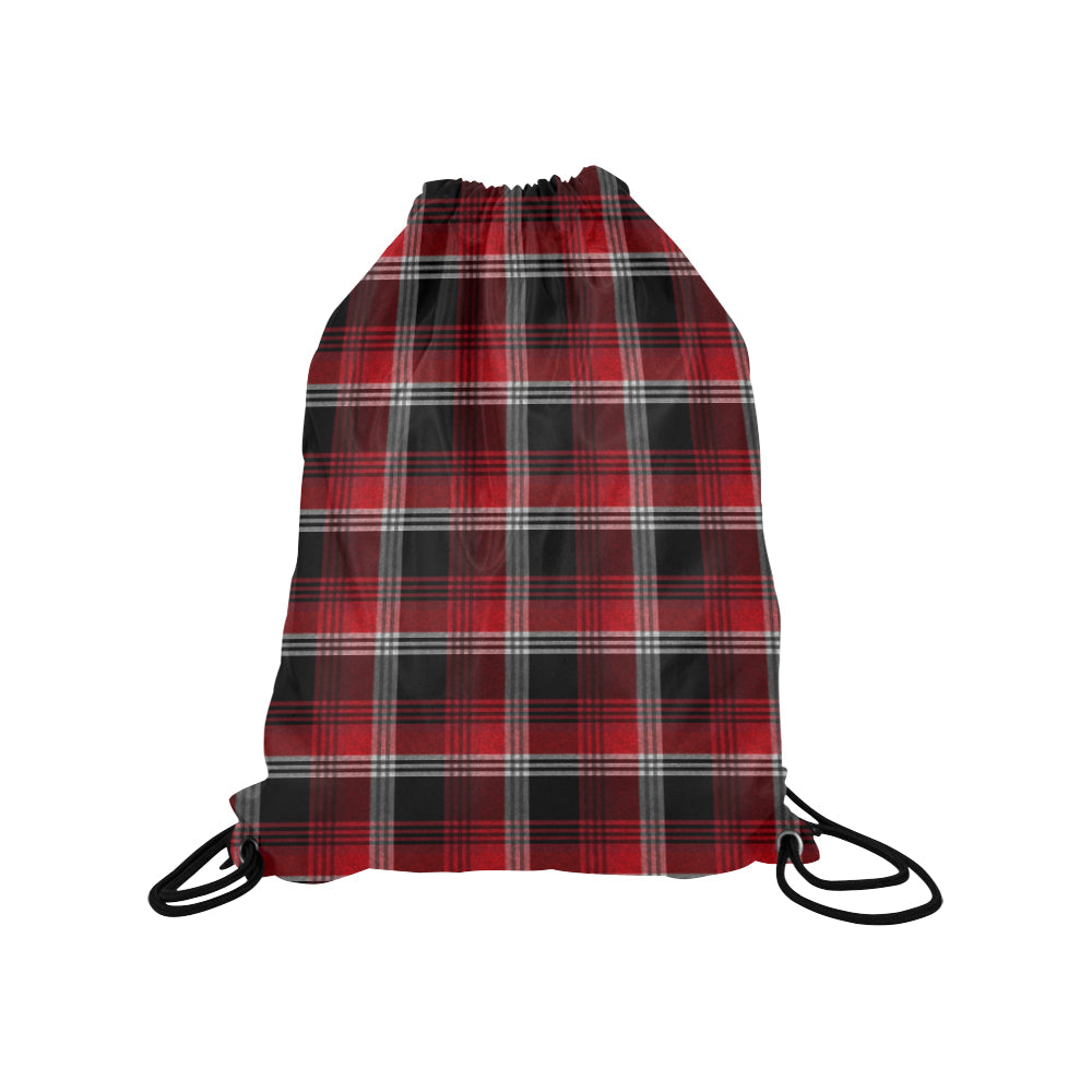 Red Plaid Drawstring Bag